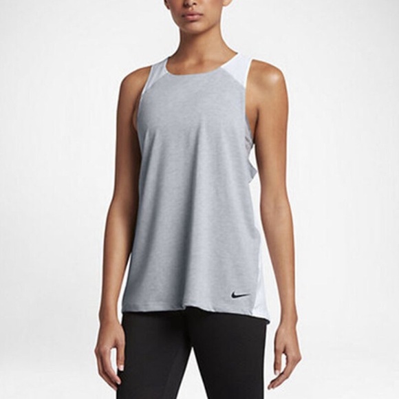 Nike Tops - Nike Dri-Fit Grey and White Racerback Tank Top